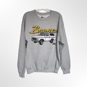 Ford Bronco Gray Double Sided Long Sleeve Crewneck Graphic Sweatshirt Size M